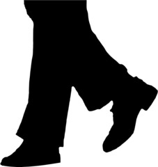 silhouette of a person in a boot