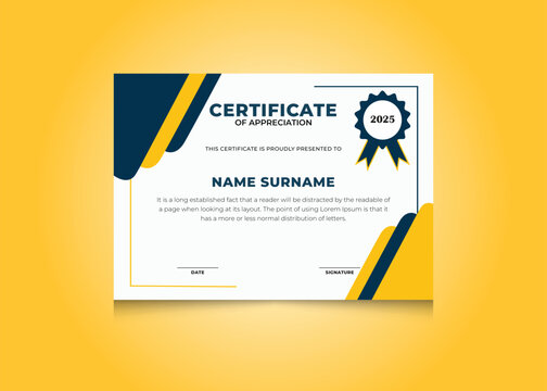 Modern Award Or Appreciation Professional Certificate Template