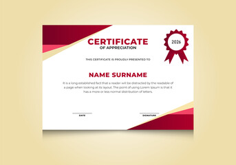 Luxury Certificate Design In Professional Style with Badge.