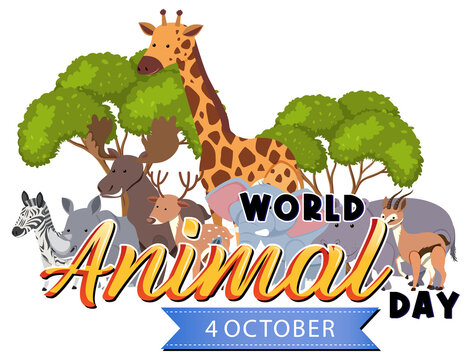 World Animal Day logo with african animals