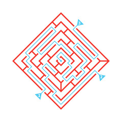 Labyrinth Flat Illustration
