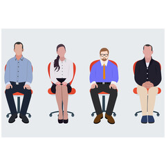 Fototapeta premium Group of professional business people. Flat vector illustration.