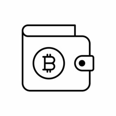 bitcoin wallet line icon vector 