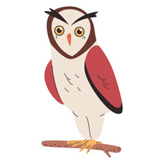 Owl vector cartoon illustration isolated on a white background.