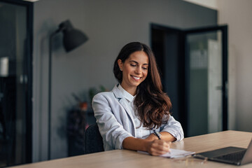Adult woman, preparing for a busy week.