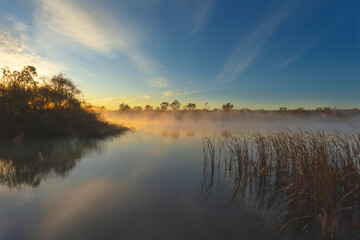 sunrise over the river