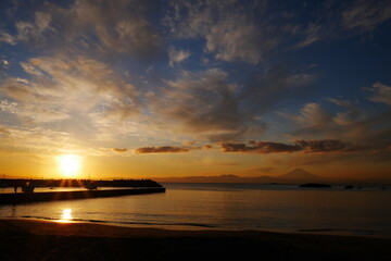 sunset over the sea