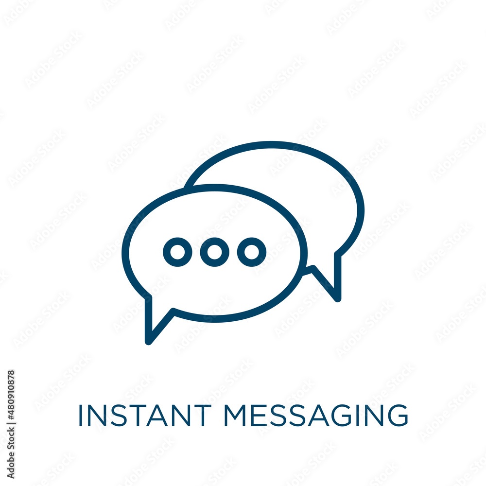Poster instant messaging icon. thin linear instant messaging, communication, internet outline icon isolated