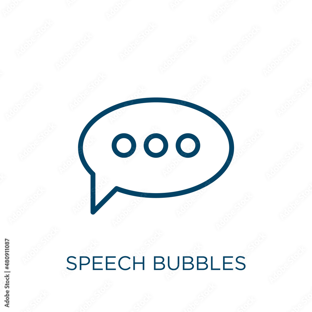 Poster speech bubbles icon. thin linear speech bubbles, talk, communication outline icon isolated on white 