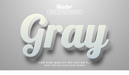 Editable text effect, Gray text on light gray nature color style © 23 Design