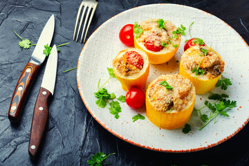 Baked squash and zucchini with quinoa