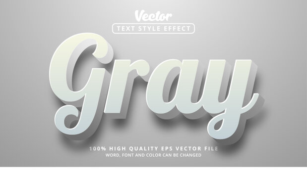 Editable text effect, Gray text on light gray nature color style