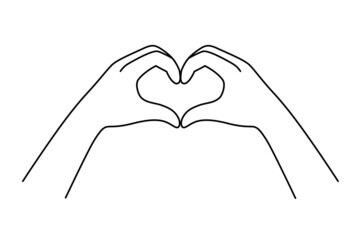 I love you heart sign. Valentine day and expression to you. Message of love using hand gesture. Vector illustration.