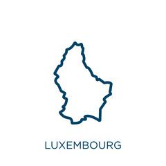 luxembourg icon. Thin linear luxembourg, country, flag outline icon isolated on white background. Line vector luxembourg sign, symbol for web and mobile - obrazy, fototapety, plakaty