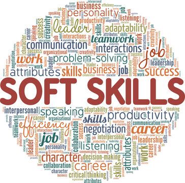 Soft Skills conceptual vector illustration word cloud isolated on white background.