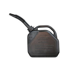 Gas can side view in black on white background, 3d render