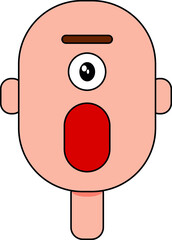 Fantasy cyclops with one eye. Surprised Cyclops.