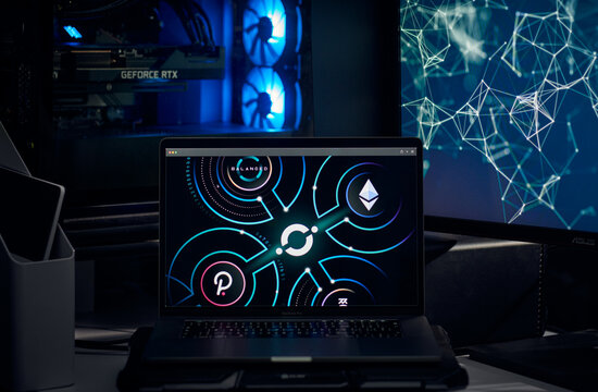 Milan, Italy - January 11, 2022: icon - ICX website's hp seen on a laptop screen. icon, ICX coin logo visible. Cryptocurrency, defi, nft concepts illustrative editorial.