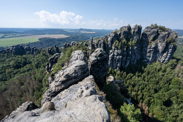 Fototapeta na wymiar Panorama Schrammsteine in der sächsischen Schweiz