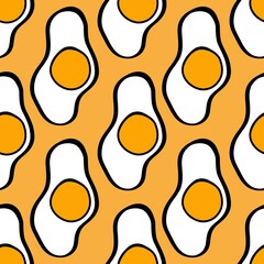 Tasty seamless scrambled egg pattern for fabrics and textiles and cards and linens and wrapping paper