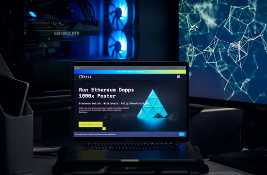 Milan, Italy - January 11, 2022: skale - SKL website's hp seen on a laptop screen. skale, SKL coin logo visible. Cryptocurrency, defi, nft concepts illustrative editorial.