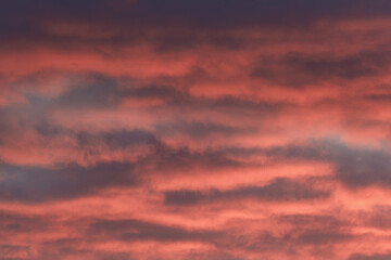 Colorful cloudy sky at sunset. Gradient color. Sky texture, abstract nature background