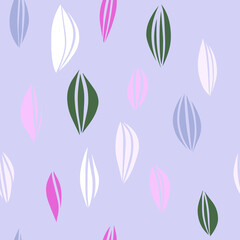 Delicate pastel vector seamless pattern with stylized leaves. For decoration of wallpaper, textiles and backgrounds.