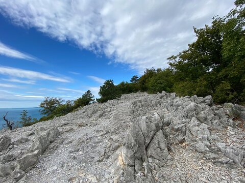 Rilke Weg Wanderweg bei Sistiana zwischen Duino und Triest in der Region Friaul-Julisch Venetien Italien 