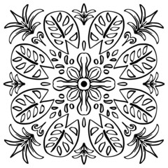 Luxury floral mandala seamless pattern background.