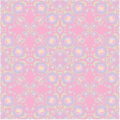 Seamless pattern mandala  decorative element with hearts 
