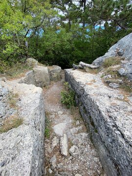 Rilke Weg Wanderweg bei Sistiana zwischen Duino und Triest in der Region Friaul-Julisch Venetien Italien 