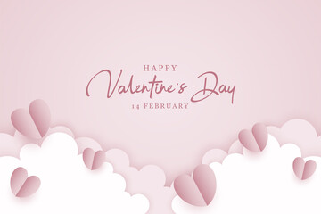 Valentine's day background design in paper style