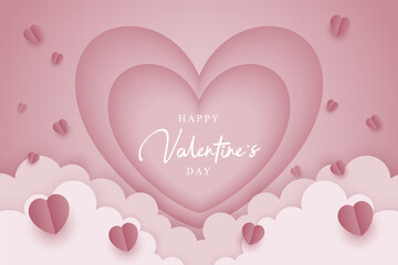Obraz na płótnie Canvas Valentine's day background design in paper style