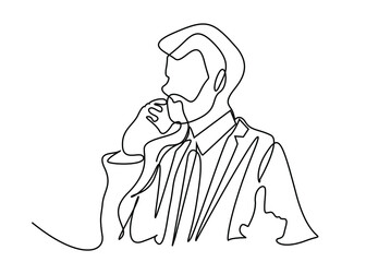 Confident ceo executive making phone call. experienced manager directs people