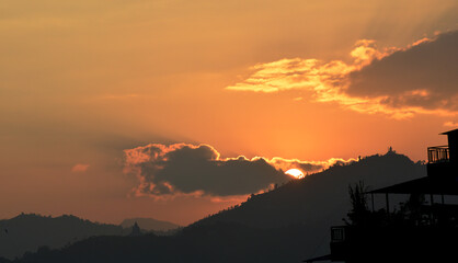 sunset in the mountains
