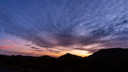 Mountain with beautiful at sunset