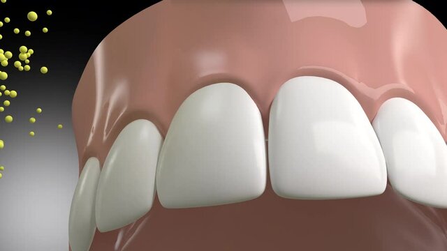 Showing the removal of tartar from toothpaste or mouthwash 3d_EP2