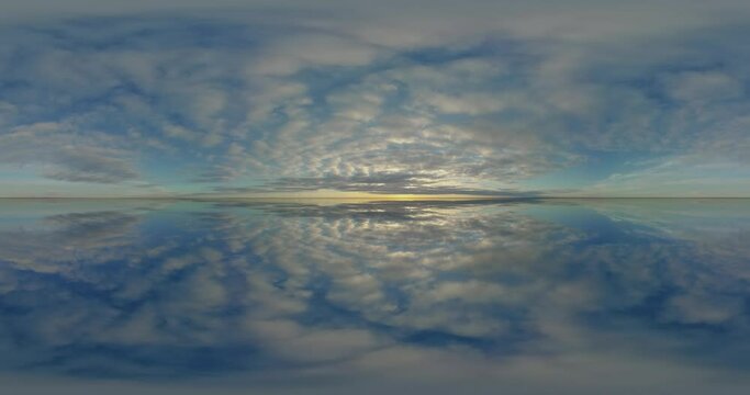 sky 360 equirectangular hdr spherical mirror, panoramic clouds environment map landscape projection. High quality 4k footage