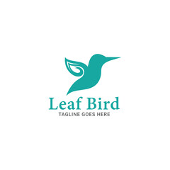Bird Leaf Logo Design vector Template.