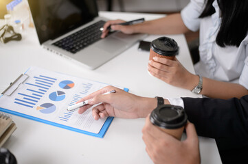 Business team present, professional investor working