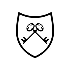 Key property home real estate icon isolated on white background