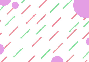 背景素材　紫の水玉と赤と黄緑の線　