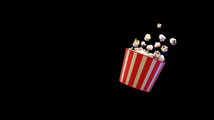 popcorn bucket with black background