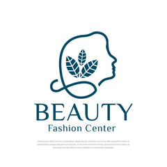 Beautiful woman flower face with line art style logo.feminine design concept for beauty salon, massage, magazine, cosmetic and spa.