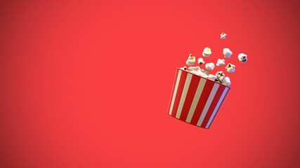 popcorn bucket with red background