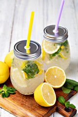 Glass of fresh lemonade