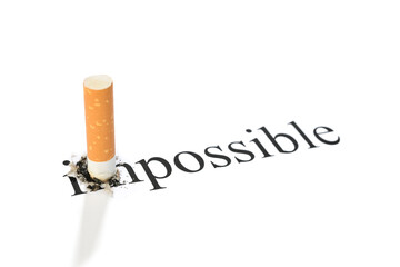 It is not impossible to quit smoking concept. Focus on the text