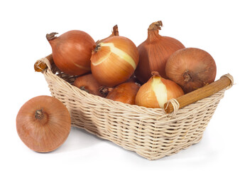 Basket with onions