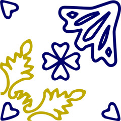 Azulejo style tile set for textile design