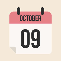 Flat calendar icon. month of October 